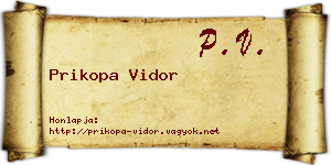 Prikopa Vidor névjegykártya